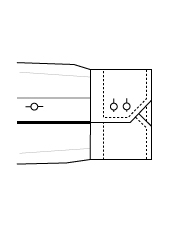 Sportmanschette schräg Zweiknopf